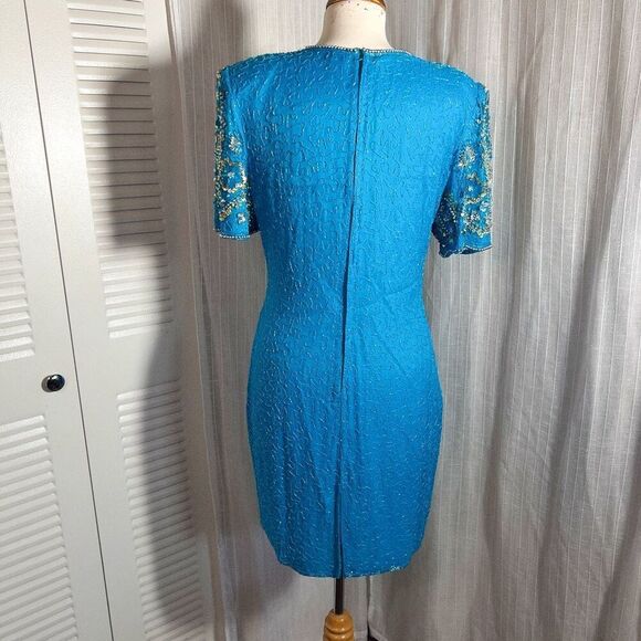 Laurence Kazar | Women’s | Dresses | Petite L |  Vintage Baby Blue Cocktail Dres - Picture 5 of 7